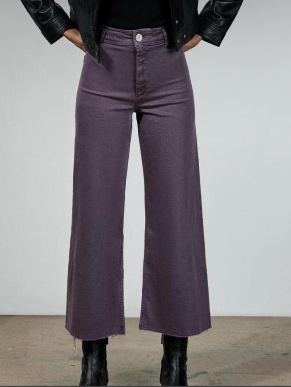 Zara High waist purple wide leg jeans